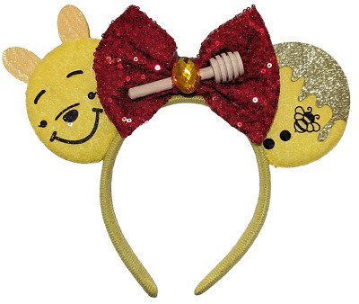 Winnie the Pooh honey Disney Minnie Mouse ears headband- Disneyland - HANDMADE