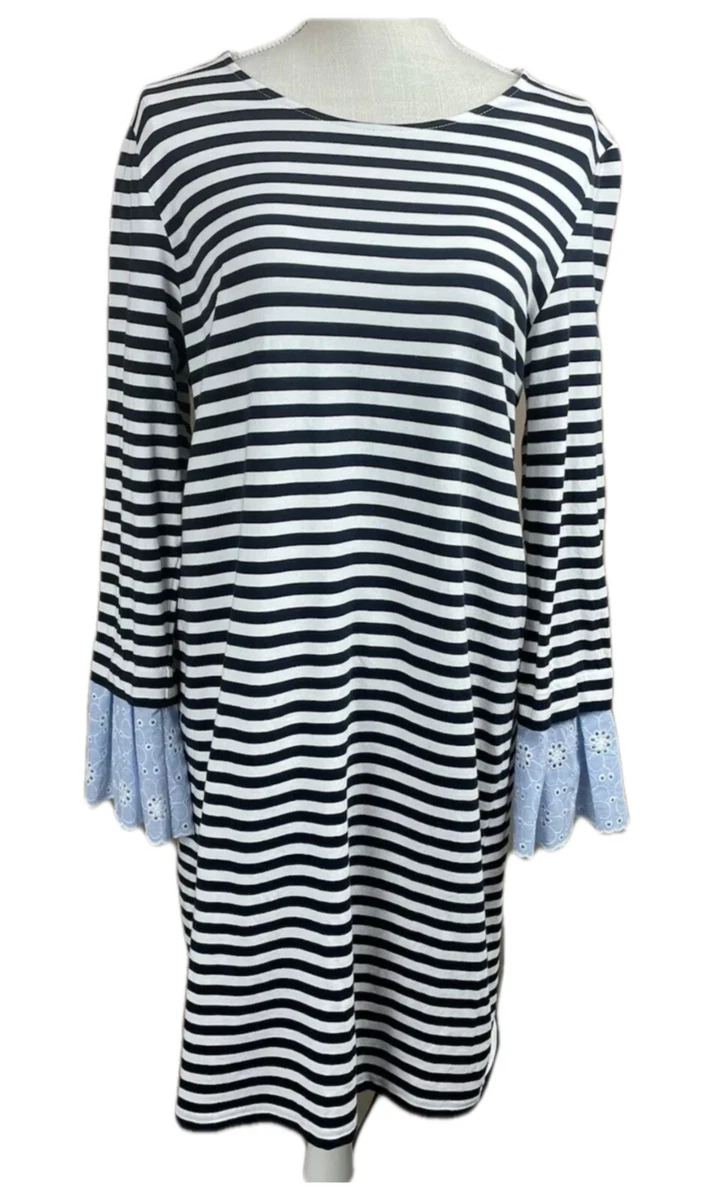 Tommy Hilfiger Womens XL Black And White Striped Dress With