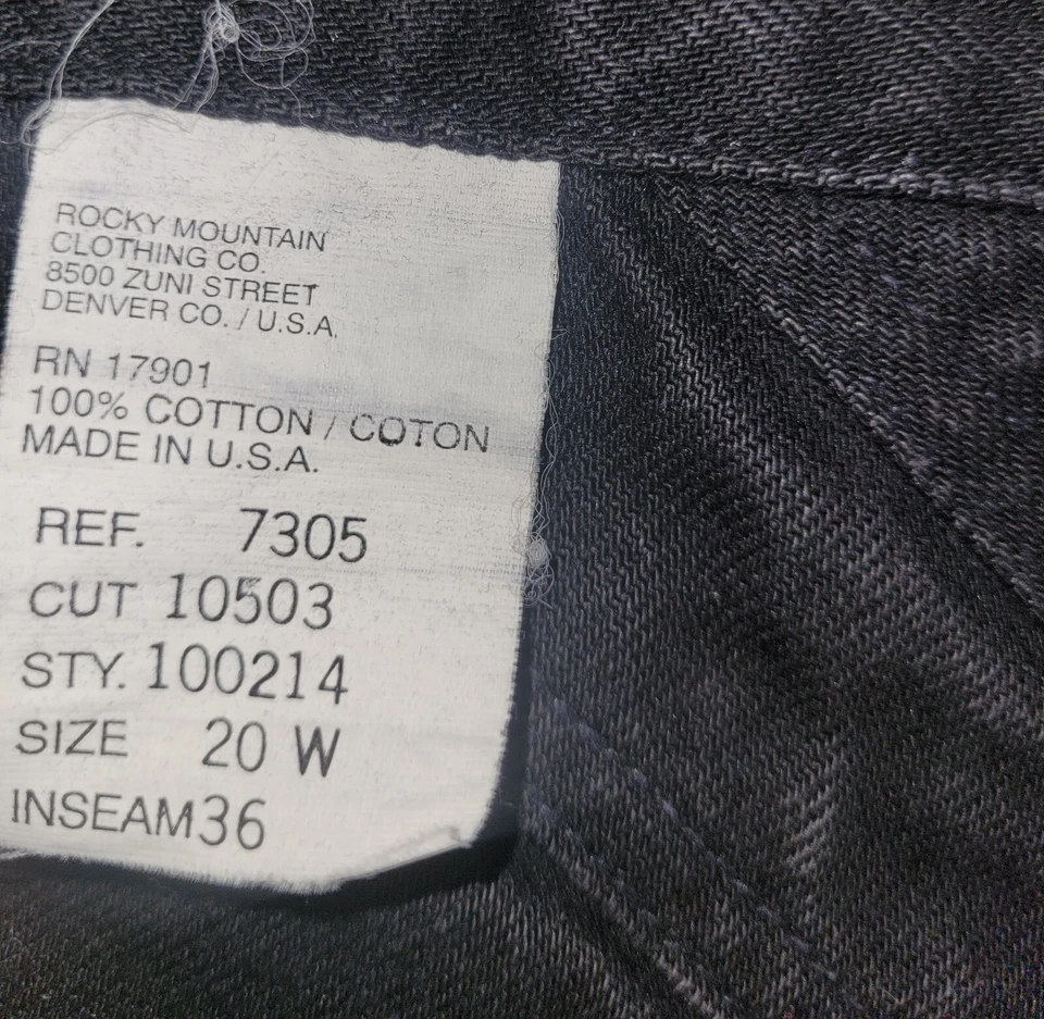 Rocky mountain clothing Co. Vintage western style black denim jeans women's 20W - Image 4 of 4