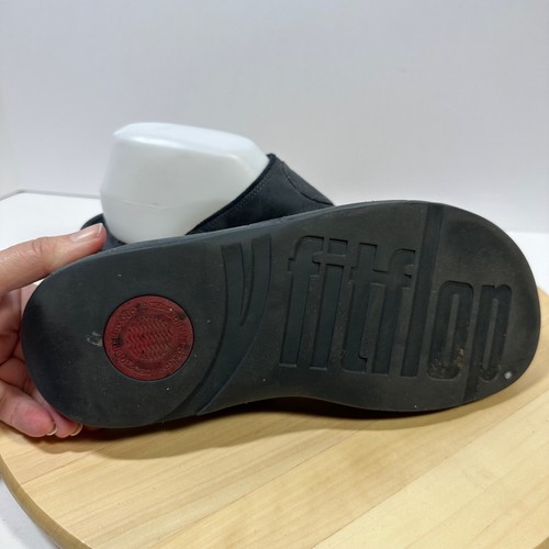 Fitflop Sandals Size 9 Navy Blue Suede Leather 051-001 Comfort Style - Picture 5 of 6