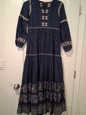 Ladies Dress Maxi Hippie Boho Fully Lined  Size Small  By W For Woman India 