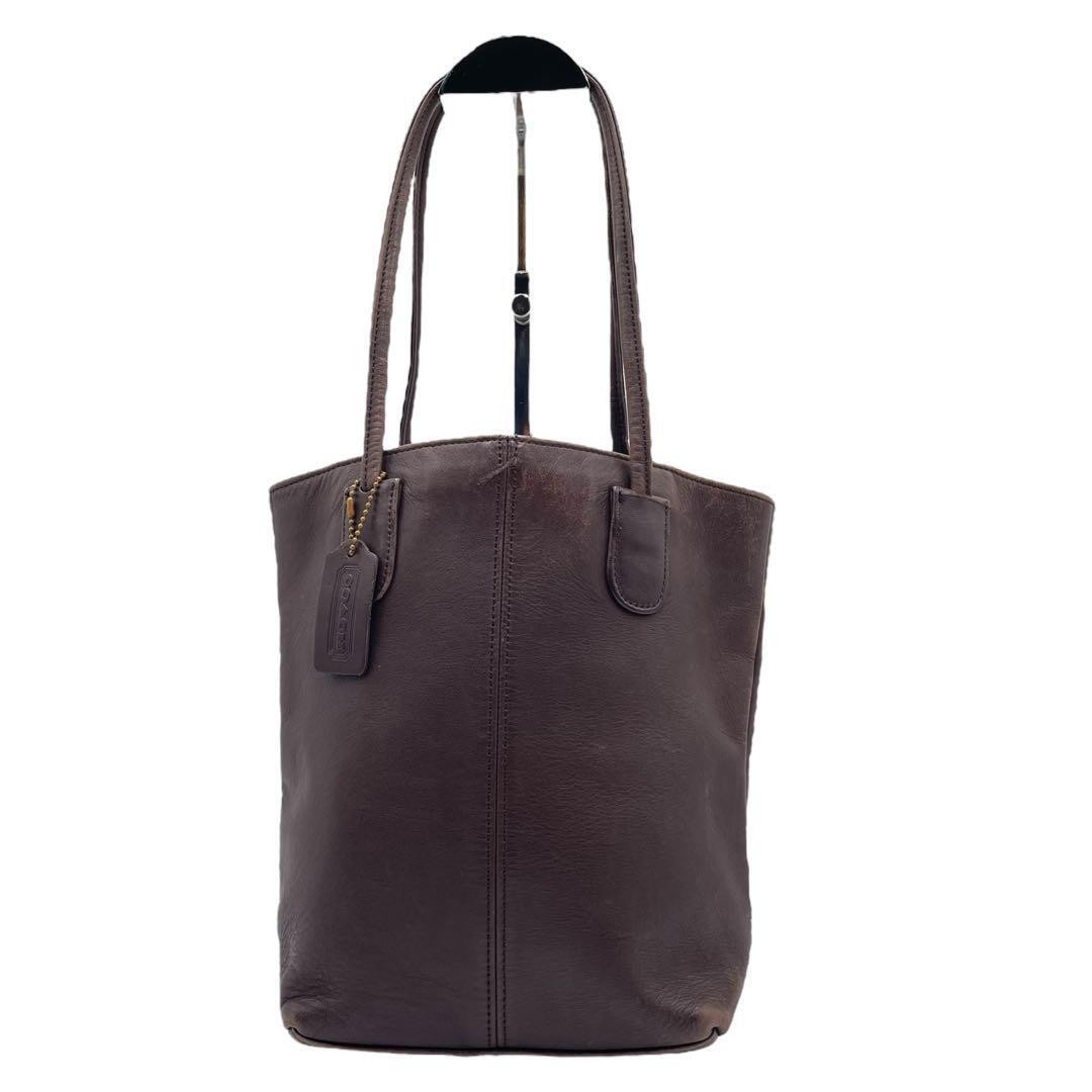 Vintage Brown Leather Old Coach Shoulder Bag 7304