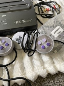 FC TWIN video game console + 2 controllers + power supply NES SNES retro gaming