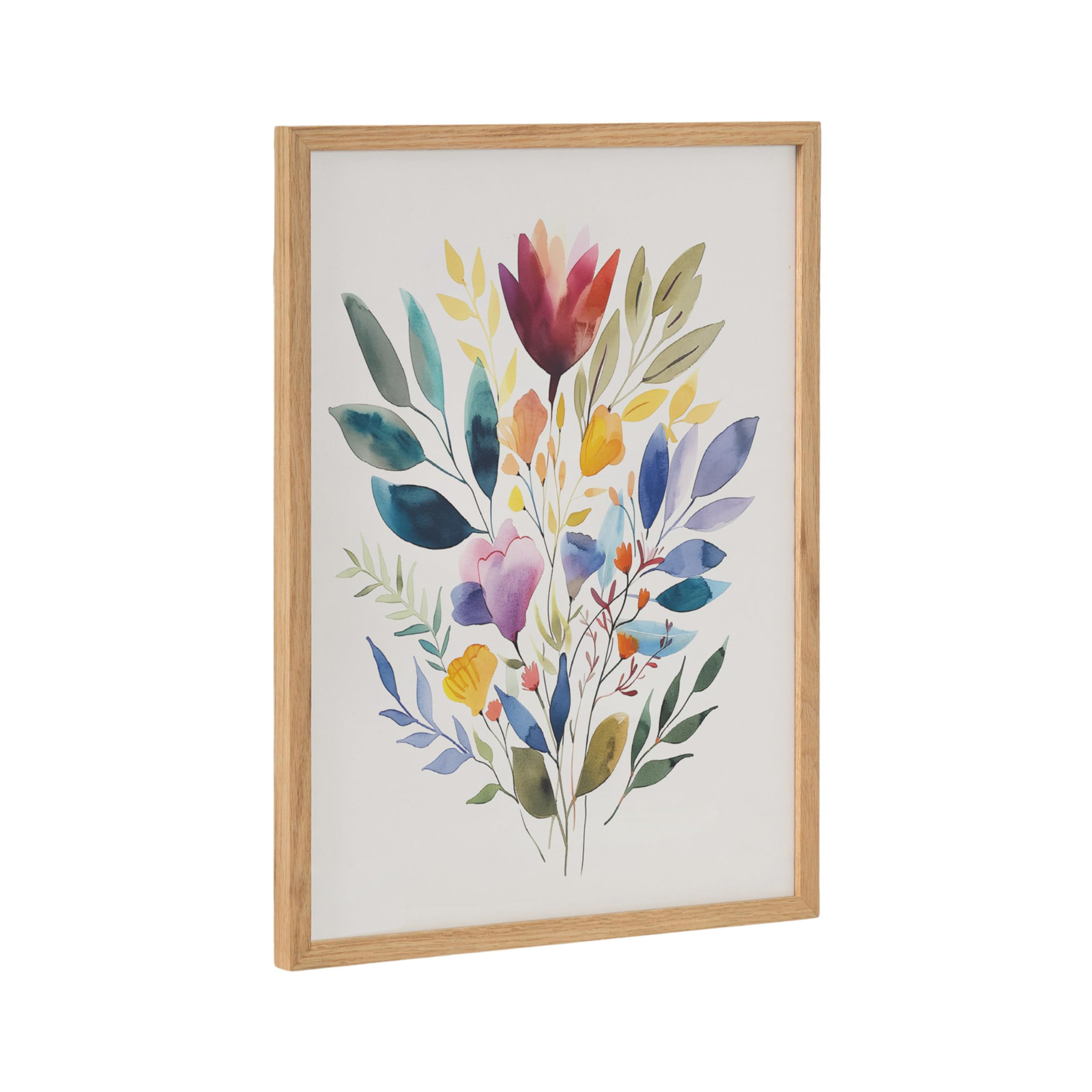 Jewel Tone Botanical Watercolor Bouquet Framed Wall Art by The Creative Bunch...