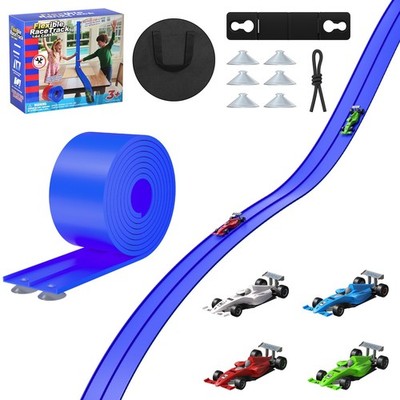 16FT Flexible Race Track with 4 Cars - DIY Car Ramp for 16 Ft, Blue