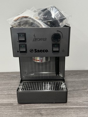 SAECO AROMA ESPRESSO Coffee MACHINE W/ Portafilter and Frother; Stainless Steel