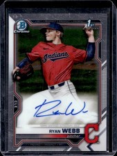 2021 Bowman Draft Ryan Webb Chrome Auto Autograph 1st Prospect #CDA-RW Indians