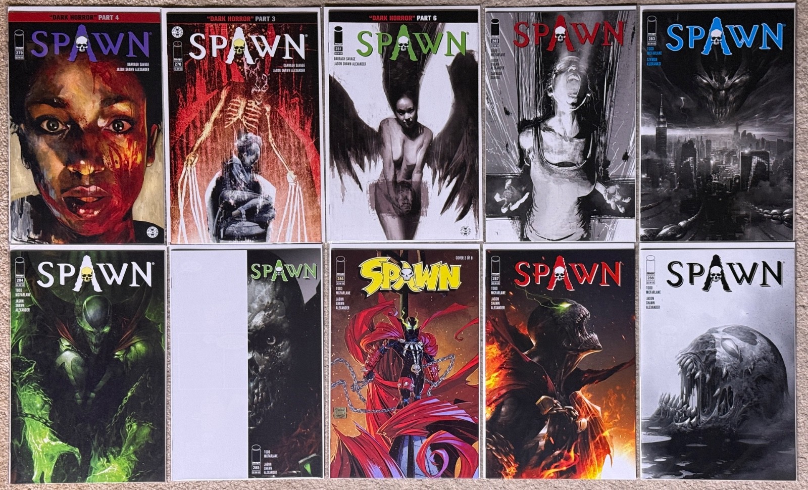 Spawn 278 279 281 282 283 284 285 286 287 288 High Grade Run Todd McFarlane