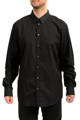 Dolce & Gabbana Men's ''Martini'' Black Long Sleeve Dress Shirt US 18 IT 45