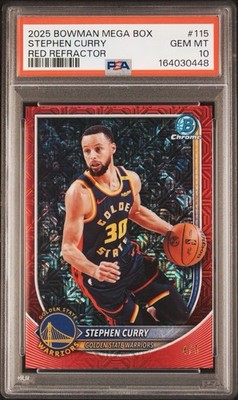 2025-26 Bowman Chrome Basketball Stephen Steph Curry Red # /5 PSA 10