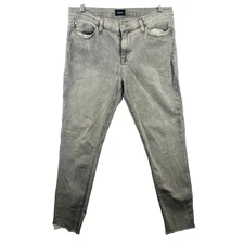 HUDSON Krista Super Skinny Ankle Jeans Washed Out Gray SIZE 32 Stretch Raw Hem