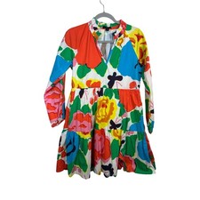 J.Crew Tiered Mini Dress Womens XS Multicolor New AK263 Floral Butterfly Poplin