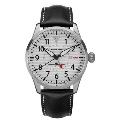 Junkers Flieger GMT Armbanduhr 9.53.01.03 Ronda-Werk, 10 ATM, 42mm