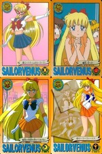 Sailor Moon R S Carddass Sailor Venus 4 Cards Lot Japanese Anime 4 lot cards