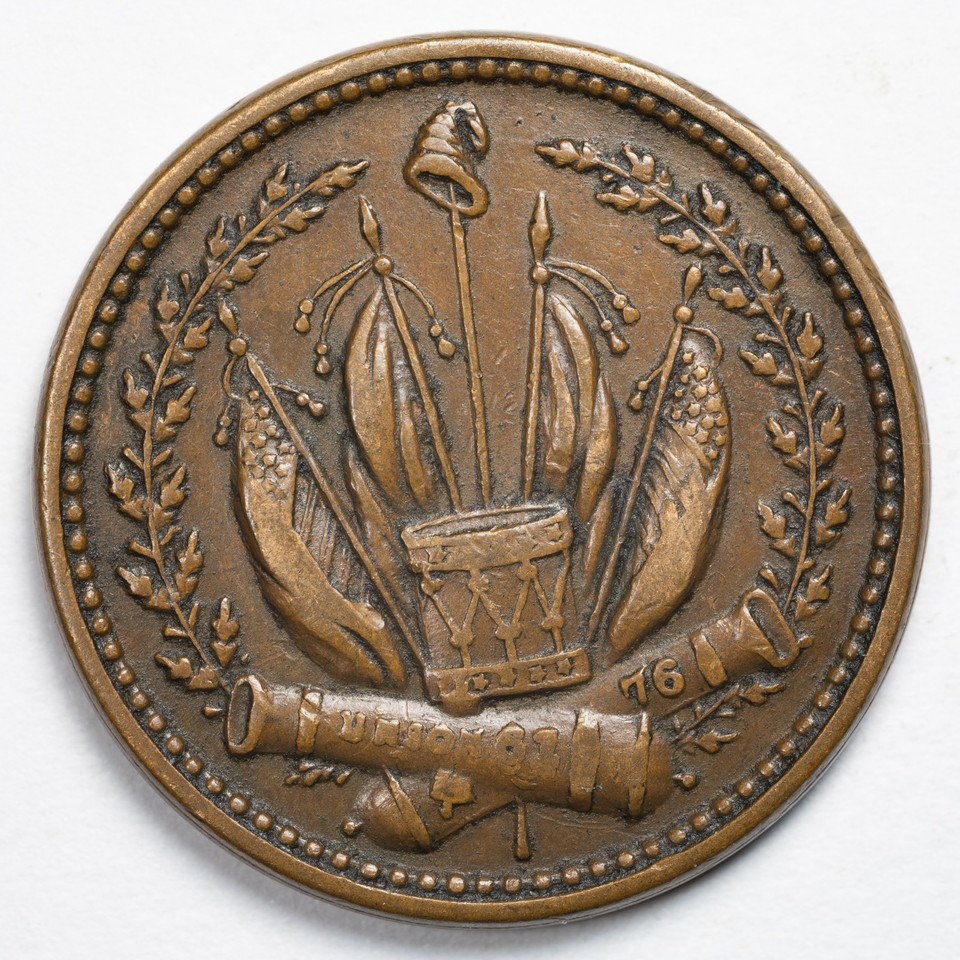 1863 Flags, Drums, Cannons, Patriotic Civil War Token CWT Almost ...