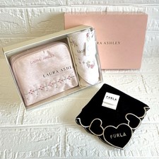 Furla Towel Handkerchief Black 100%cotton  LauraAshley giftbox minitowel porch