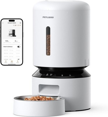 PETLIBRO 5G WiFi Automatic Pet Feeder White 5L Timed Dry Food Feeder