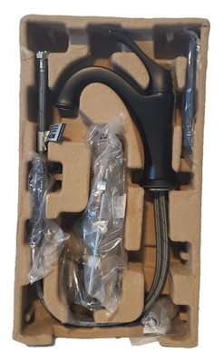 Kraus Bathroom Faucet Single Hole Matte Black W/ Pop-Up Drain & Booklet