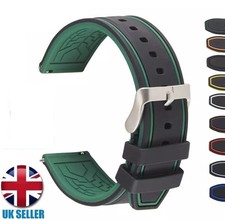SMART WATCH DUAL COLOURS SILICONE SOFT RUBBER SPORT STRAP BAND 20-22-24MM
