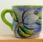 MAYOLICA FLORAL COFFEE MUG MADE IN MEXICO Hand Painted and Signed Guanajcato — photo 3