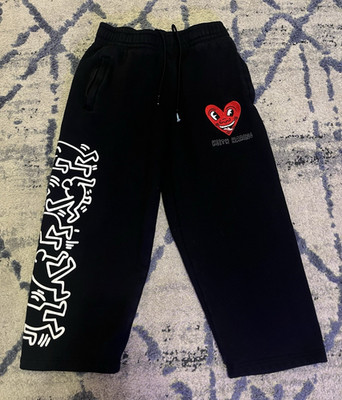 Shoe Palace Keith Haring Sweatpants Men s S Black Drawstring Fleece Pockets