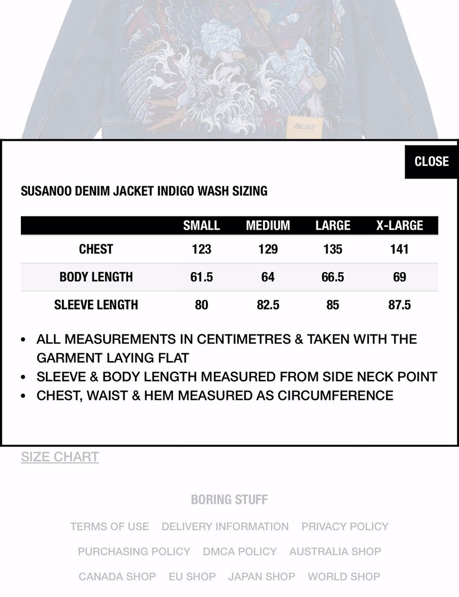 Palace Susanoo Denim Jacket Indigo Wash Size Large Brand New Fw25