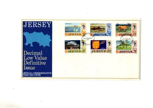 1971 JERSEY - LOW VALUE DEFINITIVE ISSUE  FDC FROM COLLECTION L7