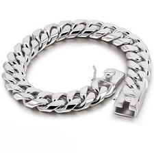 925 Sterling Silver 12mm Cuban Chain Bracelet Lenght 7"-10" for Men Boys Women
