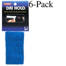 Tourna Dri Hold Elastic Cotton Overgrip - Royal Blue 6-Pack