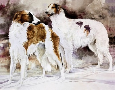 Borzoi Trotting by Martha Van Loan 11 x17 Color Print