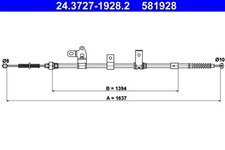 ATE Cable Freno Mano Trasero Izquierda Apto para Toyota Corolla 24.3727-1928.2