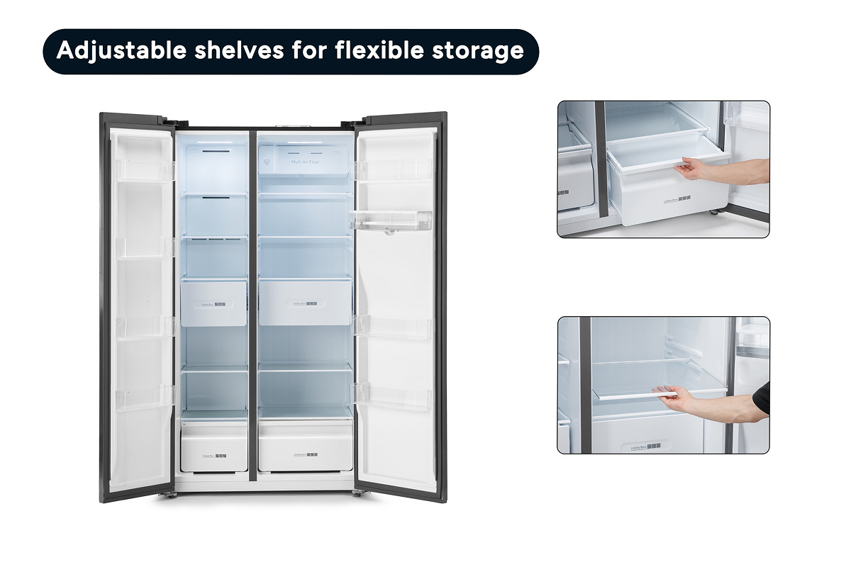 Kogan 503L Side by Side Fridge with Water Dispenser (Stainless Steel), Fridges, — image 8