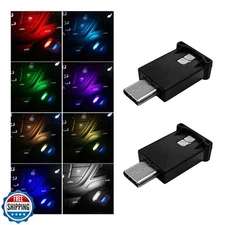 DXNQ 2PCS USB Type C LED Ambient Light, 8 Colors RGB Dynamic Atmosphere Lamp 