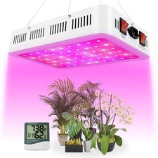 600W LED Grow Light for Indoor Plants Full Spectrum, Daisy Chain, Hygrometer