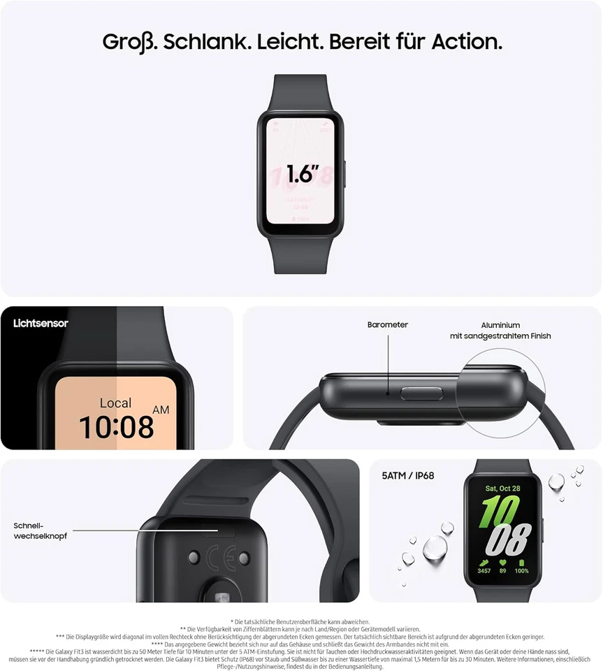 Samsung Galaxy Fit3 Smartwatch Fitness-Uhr Als Fitness Tracker Aktivitätstracker - Bild 2 von 4
