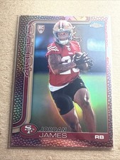 2025 Topps Chrome - Jordan James #329 Leather Football Refractor (RC) 49ers