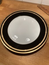 Christian Dior Gaudron Onyx  Dinner Plate 11” Gold Rim Detail