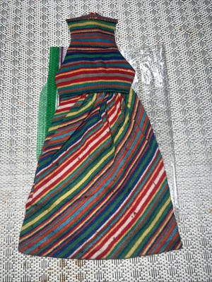 Vintage 1960s Barbie Fashion PAK Multi Stripe Knit Striped Long Skirt
