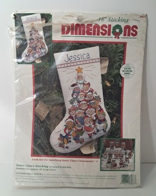 Vintage Dimensions Santa Claws Stocking Counted Cross Stitch Kit 1995 *Read*