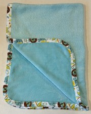 Le Bebe Favorite Baby Blanket Blue Jungle Safari Zoo Animal Lovey Giraffe Lion