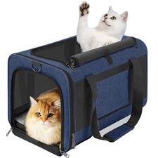 GAPZER Large Cat Carrier Soft, Collapsible Travel Pet Carry Bag, Small Dogs
