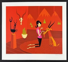 Capricorn SHAG PRINT Ambitious and Prudent Serigraph Signed 2003 Josh Agle Mint!