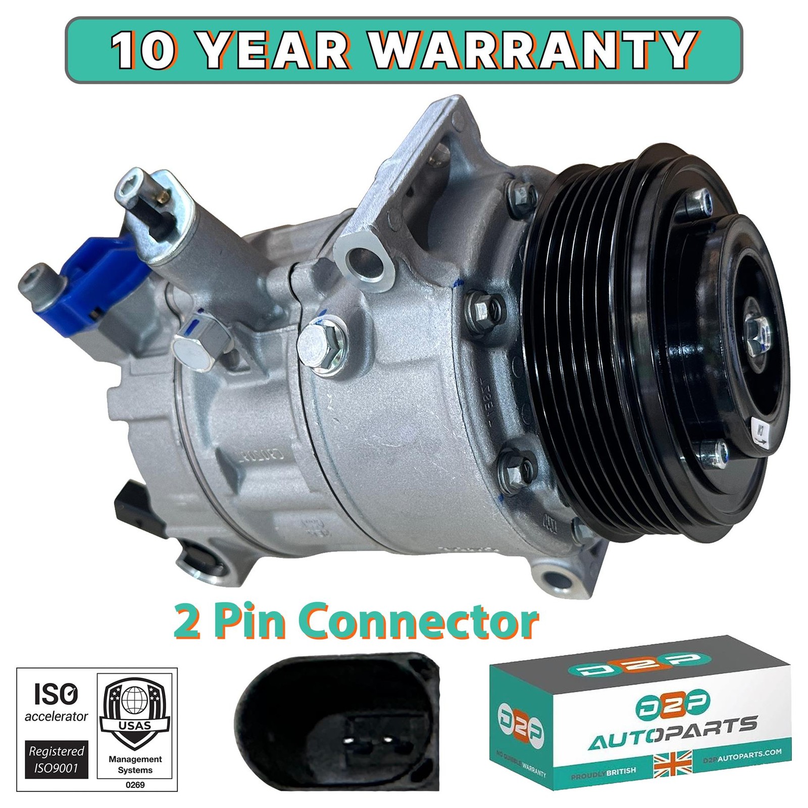 AC AIR CON COMPRESSOR FOR AUDI SEAT SKODA VW 1K0820803R, 4471804345, 5QD820803A - Image 4