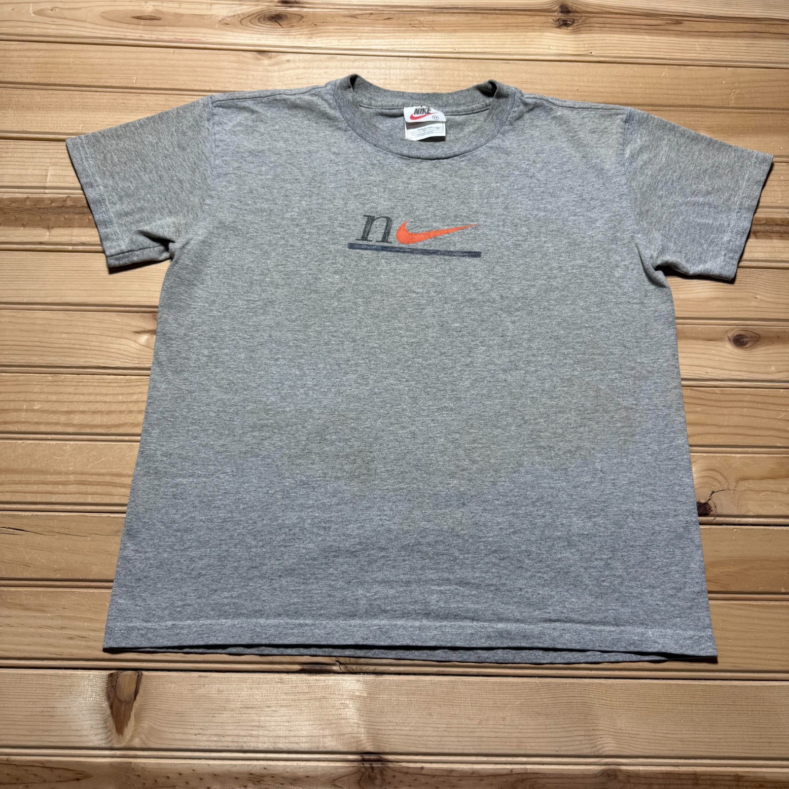 Vintage 90s Nike Sportswear Center Swoosh Heather T-Shirt USA Made - Size Medium