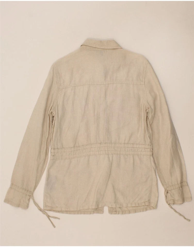 GANT Womens Utility Jacket UK 12 Medium Beige Linen AB19 - Image 2 of 3
