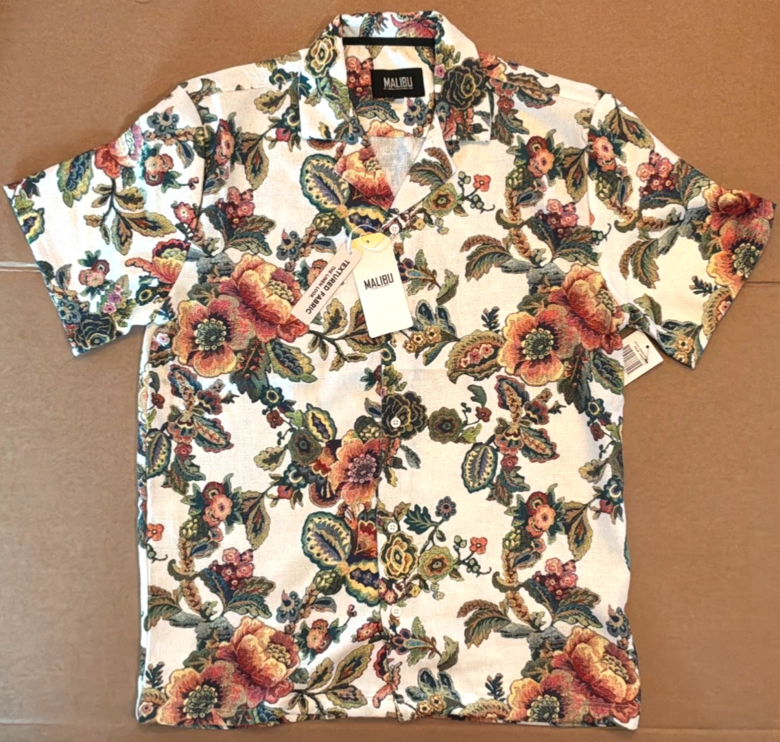 NWT $58 Malibu Drill Clothing Floral Textured Fabric Linen Look Shirt Size 2XL
Opens in a new window