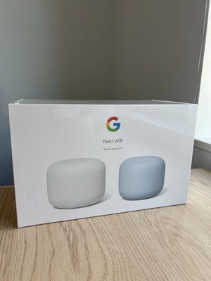 Google Nest Wifi Router and Point - Snow/Mist - 2 Pack - Sealed