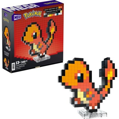 Pokémon Glumanda MEGA Bausatz Pixel Art | 349 Teile | Mattel HTH76 NEU   