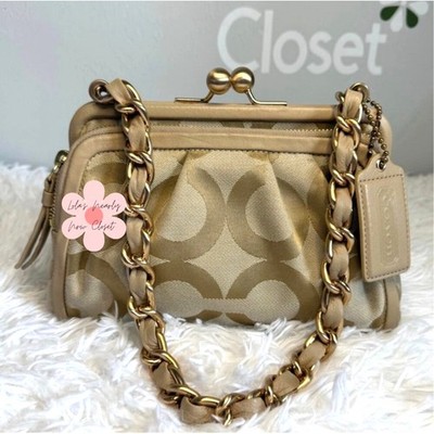 y2k COACH 2008 Parker Op Art Kisslock Shoulder Bag | eBay
