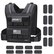 APEXUP Adjustable Weighted Vest Men With Weights-40lbs, Black